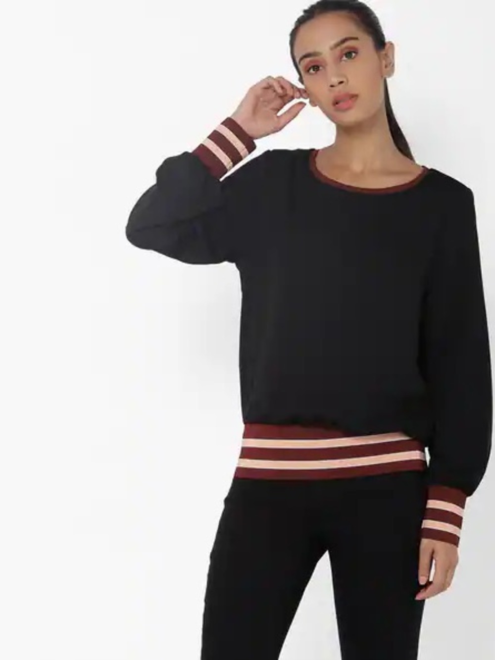 Scotch & Soda Maison Scotch Journée Au Soleil Black Stripe Trim Blouse Small